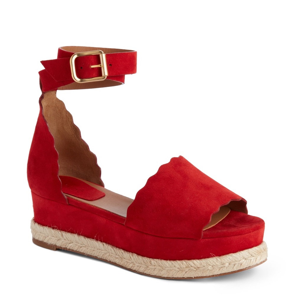 Chloé Lauren espadrille sandals red